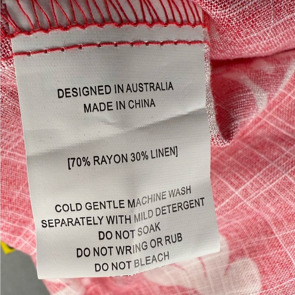 Paper Heart Anthropologie Resort Wear Red Linen Blend Wine Print Maxi Dress NWT - Picture 4 of 13